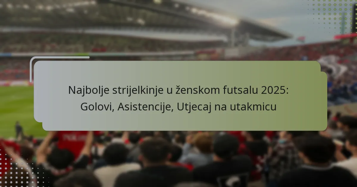 Najbolje strijelkinje u ženskom futsalu 2025: Golovi, Asistencije, Utjecaj na utakmicu