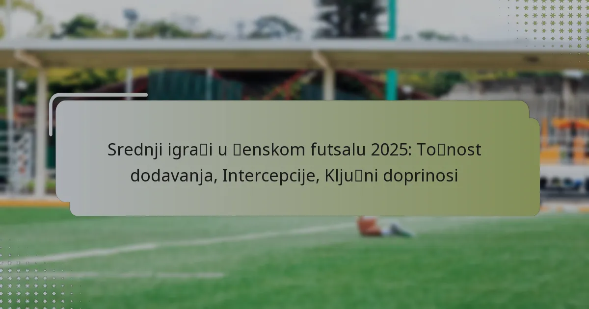 Srednji igrači u ženskom futsalu 2025: Točnost dodavanja, Intercepcije, Ključni doprinosi