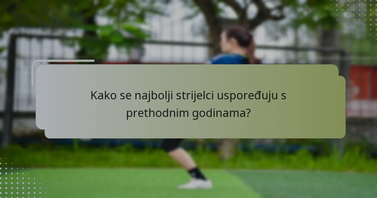 Kako se najbolji strijelci uspoređuju s prethodnim godinama?