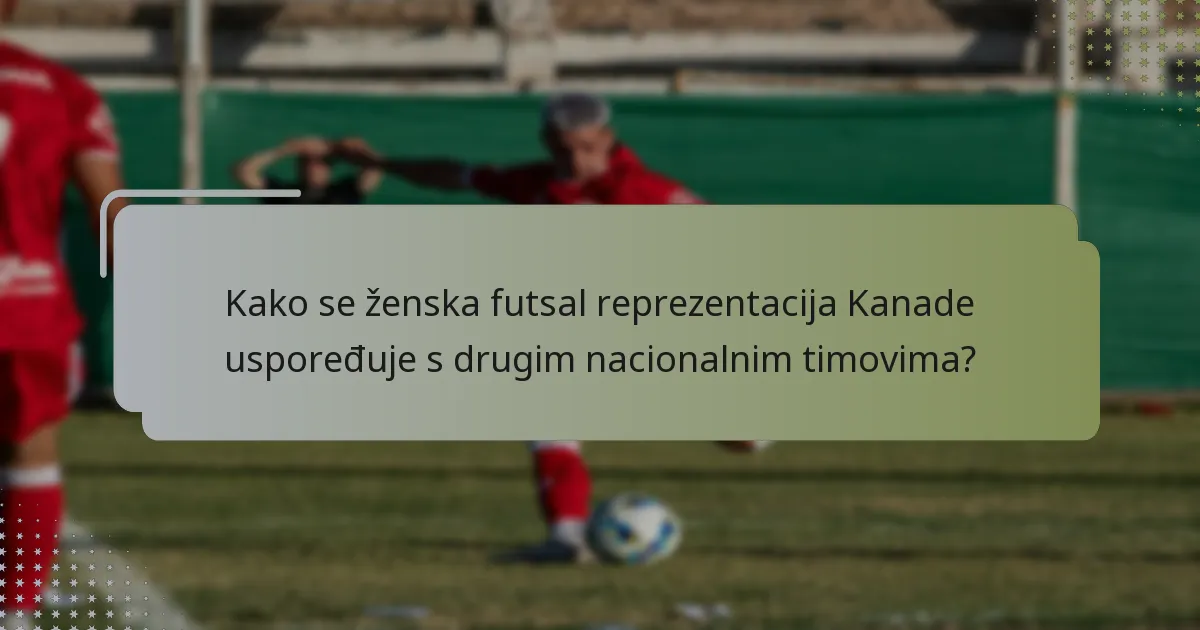 Kako se ženska futsal reprezentacija Kanade uspoređuje s drugim nacionalnim timovima?